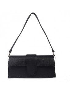 Luksuzna Talijanska torba od prave kože VERA ITALY "Pania", boja crna, 13x27.5cm