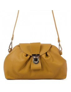 Luksuzna Talijanska torba od prave kože VERA ITALY "Terina", boja senf, 15x28cm