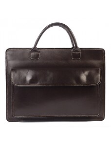 Luksuzna Talijanska torba od prave kože VERA ITALY "Zotir", boja tamnosmeđa, 30.5x40cm