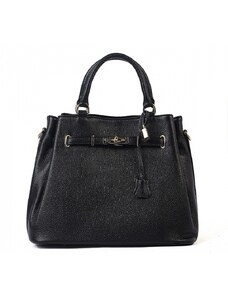 Luksuzna Talijanska torba od prave kože VERA ITALY "Tula", boja crna, 29x40cm
