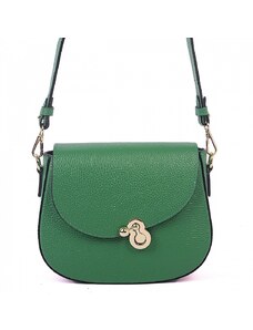 Luksuzna Talijanska torba od prave kože VERA ITALY "Oloma", boja zelena, 19x22cm