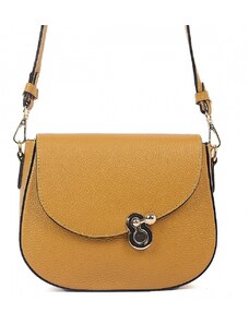 Luksuzna Talijanska torba od prave kože VERA ITALY "Havita", boja senf, 19x22cm