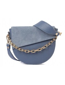 Luksuzna Talijanska torba od prave kože VERA ITALY "Piveda", boja plava, 18x19cm