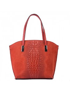 Luksuzna Talijanska torba od prave kože VERA ITALY "Landa", boja crvena, 30x41cm
