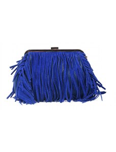 Luksuzna Talijanska torba od prave kože VERA ITALY "Ostrova", boja kraljevski plava, 16x25cm