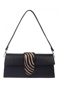 Luksuzna Talijanska torba od prave kože VERA ITALY "Zemplena", boja crna, 13x27cm