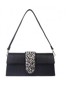 Luksuzna Talijanska torba od prave kože VERA ITALY "Shoma", boja crna, 13x27cm