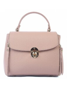 Luksuzna Talijanska torba od prave kože VERA ITALY "Zahra", boja puderasto ružičasta, 18x24cm