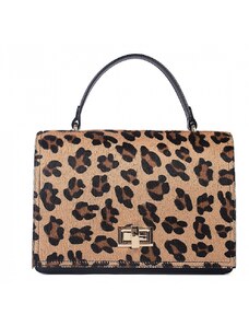 Luksuzna Talijanska torba od prave kože VERA ITALY "Mohini", boja životinjski print, 21x29.5cm