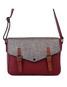 Luksuzna Talijanska torba od prave kože VERA ITALY "Korniga", boja tamnocrvena, 20x27cm
