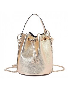 Luksuzna Talijanska torba od prave kože VERA ITALY "Bedrozina", boja zlatni, 20x20cm