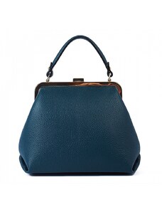 Luksuzna Talijanska torba od prave kože VERA ITALY "Kineda", boja tirkiz, 20x25cm