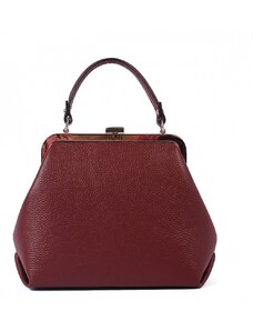 Luksuzna Talijanska torba od prave kože VERA ITALY "Ahavi", boja tamnocrvena, 20x25cm