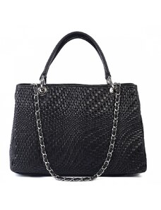 Luksuzna Talijanska torba od prave kože VERA ITALY "Jirara", boja crna, 24x33cm