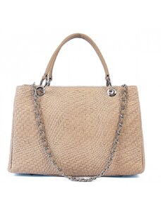 Luksuzna Talijanska torba od prave kože VERA ITALY "Hogipa", boja taupe, 24x33cm