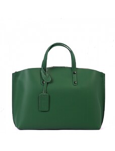 Luksuzna Talijanska torba od prave kože VERA ITALY "Jerona", boja zelena, 31x48cm