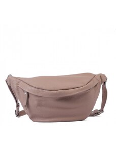 Luksuzna Talijanska torba od prave kože VERA ITALY "Hiti", boja puderasto ružičasta, 17x32cm