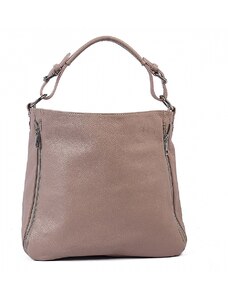 Luksuzna Talijanska torba od prave kože VERA ITALY "Pragenza", boja puderasto ružičasta, 30x33cm