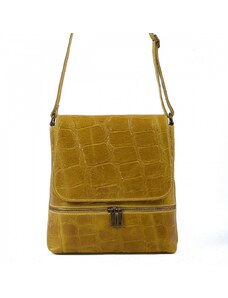Luksuzna Talijanska torba od prave kože VERA ITALY "Japa", boja žuta, 27x28cm