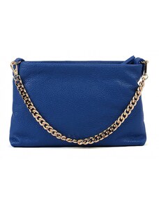 Luksuzna Talijanska torba od prave kože VERA ITALY "Entoma", boja kraljevski plava, 17x28cm