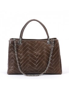 Luksuzna Talijanska torba od prave kože VERA ITALY "Gita", boja mink, 24x33cm