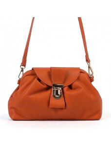 Luksuzna Talijanska torba od prave kože VERA ITALY "Adlena", boja narančasta, 15x28cm