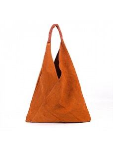 Luksuzna Talijanska torba od prave kože VERA ITALY "Pura", boja narančasta, 35x45cm