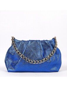 Luksuzna Talijanska torba od prave kože VERA ITALY "Okana", boja kraljevski plava, 21x34cm