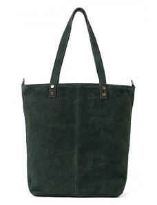 Luksuzna Talijanska torba od prave kože VERA ITALY "Keit", boja tamno zeleno, 34x37cm