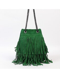 Luksuzna Talijanska torba od prave kože VERA ITALY "Pindy", boja zelena, 22x20cm