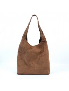 Luksuzna Talijanska torba od prave kože VERA ITALY "Enifa", boja mink, 32x35cm