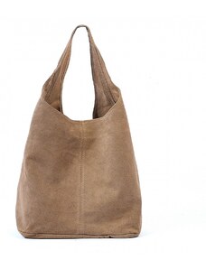 Luksuzna Talijanska torba od prave kože VERA ITALY "Aludra", boja taupe, 32x35cm