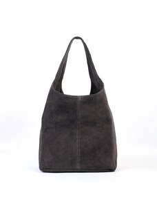 Luksuzna Talijanska torba od prave kože VERA ITALY "Sargaza", boja siva, 32x35cm