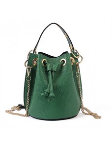 Luksuzna Talijanska torba od prave kože VERA ITALY "Lambda", boja zelena, 20x20cm
