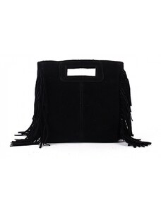 Luksuzna Talijanska torba od prave kože VERA ITALY "Denebola", boja crna, 23x24cm