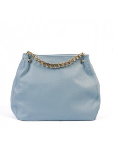 Luksuzna Talijanska torba od prave kože VERA ITALY "Venturia", boja svijetlo plava, 28x40cm