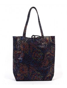 Luksuzna Talijanska torba od prave kože VERA ITALY "Bogotta", boja ispis u boji, 37x36cm