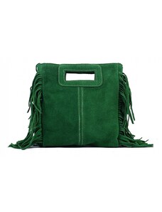 Luksuzna Talijanska torba od prave kože VERA ITALY "Menketa", boja zelena, 23x24cm