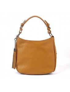 Luksuzna Talijanska torba od prave kože VERA ITALY "Fixaena", boja senf, 26x37cm