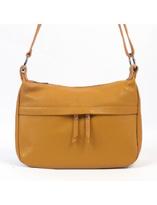 Luksuzna Talijanska torba od prave kože VERA ITALY "Telicia", boja senf, 24x32cm