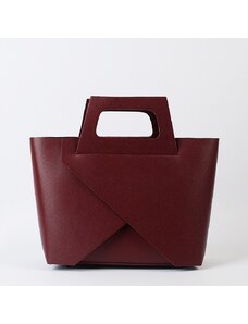 Luksuzna Talijanska torba od prave kože VERA ITALY "Dione", boja tamnocrvena, 25x35cm