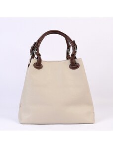 Luksuzna Talijanska torba od prave kože VERA ITALY "Tafolia", boja bež, 28x34cm