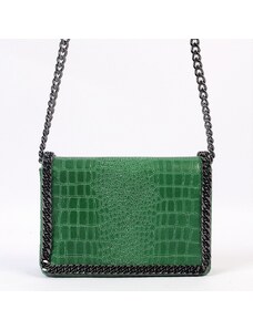 Luksuzna Talijanska torba od prave kože VERA ITALY "Palomina", boja zelena, 15x23cm