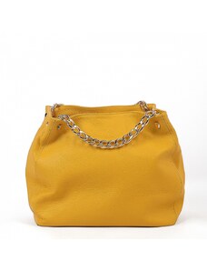 Luksuzna Talijanska torba od prave kože VERA ITALY "Gelica", boja žuta, 28x40cm