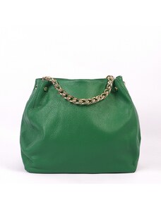 Luksuzna Talijanska torba od prave kože VERA ITALY "Lustria", boja zelena, 28x40cm