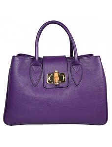 Luksuzna Talijanska torba od prave kože VERA ITALY "Gieba", boja ljubičasta, 23x33cm