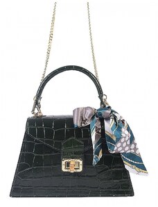 Luksuzna Talijanska torba od prave kože VERA ITALY "Adhara", boja tamno zeleno, 18x24cm