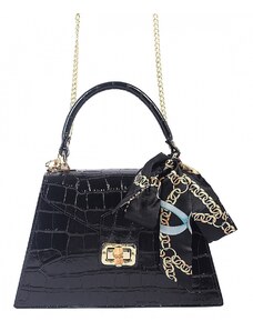 Luksuzna Talijanska torba od prave kože VERA ITALY "Agena", boja crna, 18x24cm