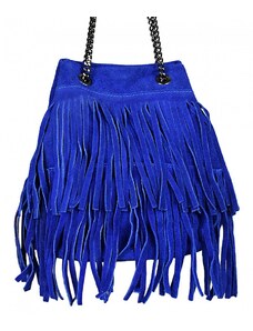 Luksuzna Talijanska torba od prave kože VERA ITALY "Zippa", boja kraljevski plava, 22x20cm