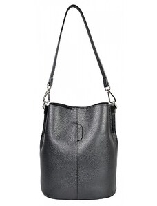Luksuzna Talijanska torba od prave kože VERA ITALY "Lacerta", boja crna, 27x25cm